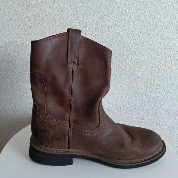 Trail Guide WELLINGTON Mens  Work Dark Brown Leather Boots - Picture 2 of 16